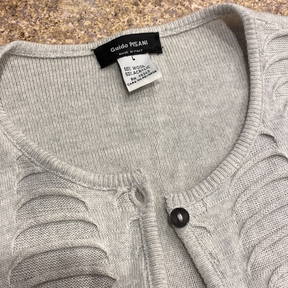 Guido Pisani Italy Gray Sweater Set Wool Blend Large - Picture 6 of 14